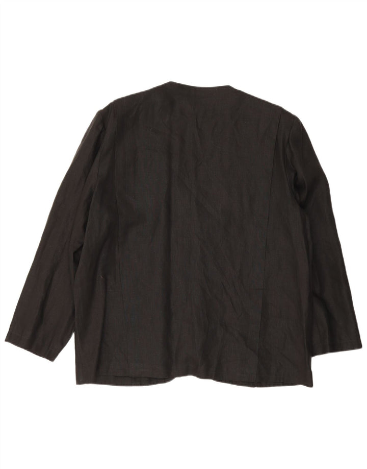 vintage Femmes 1 Bouton Blazer Veste UK 14 Grand Noir