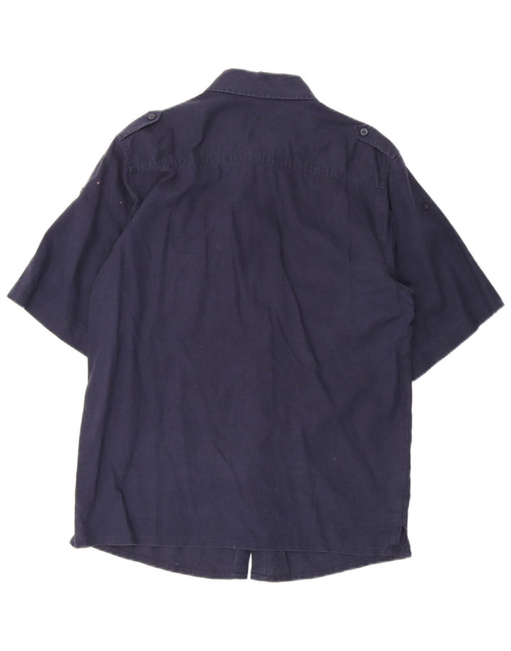 Fila Chemise à Manches Courtes Militaire Homme Bleu Marine Moyen