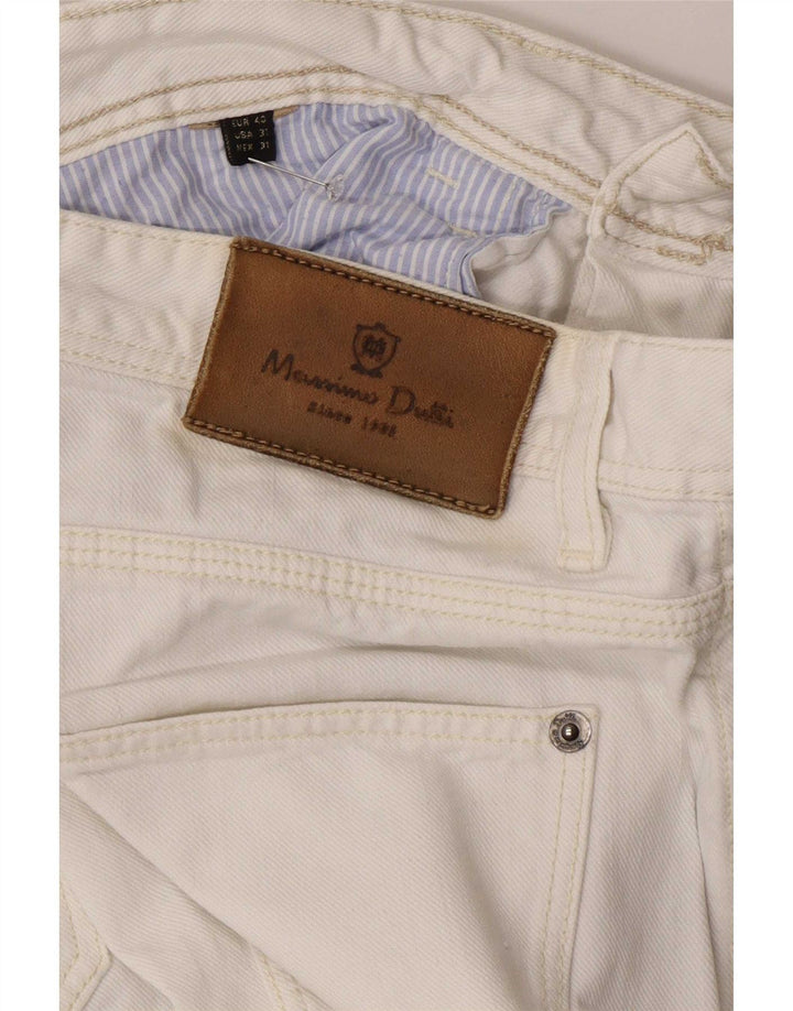 Massimo Dutti Jean slim pour homme EU 40 Medium W31 L29 Blanc