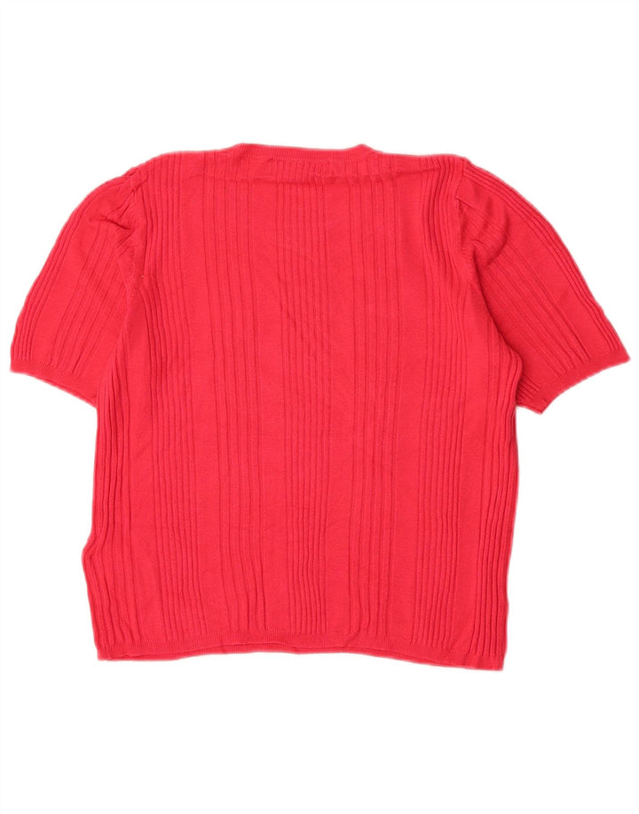 Marks & Spencer Pull court à col rond pour femme Rose moyen UK 14