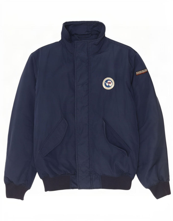 Napapijri Veste Bomber Geographic pour Homme UK 40 Large Bleu Marine Polyester