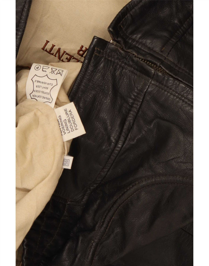 veste en cuir homme vintage IT 56 3XL Noir