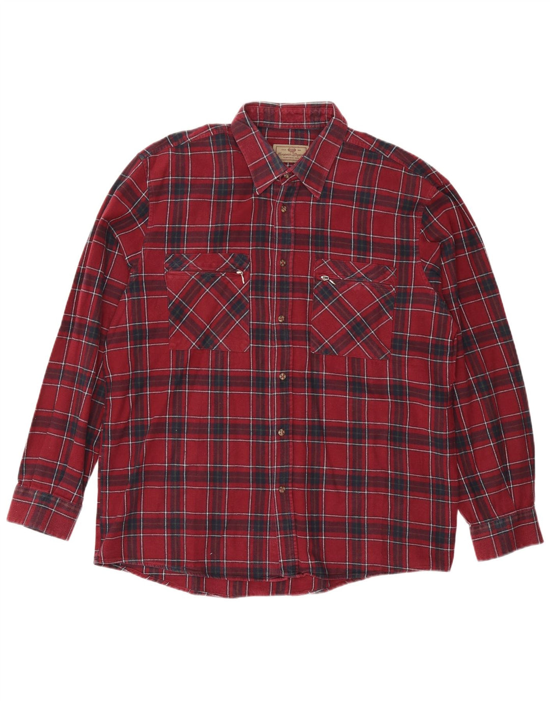 EUROPEAN PROJECT Chemise en flanelle pour homme XL en coton à carreaux bordeaux