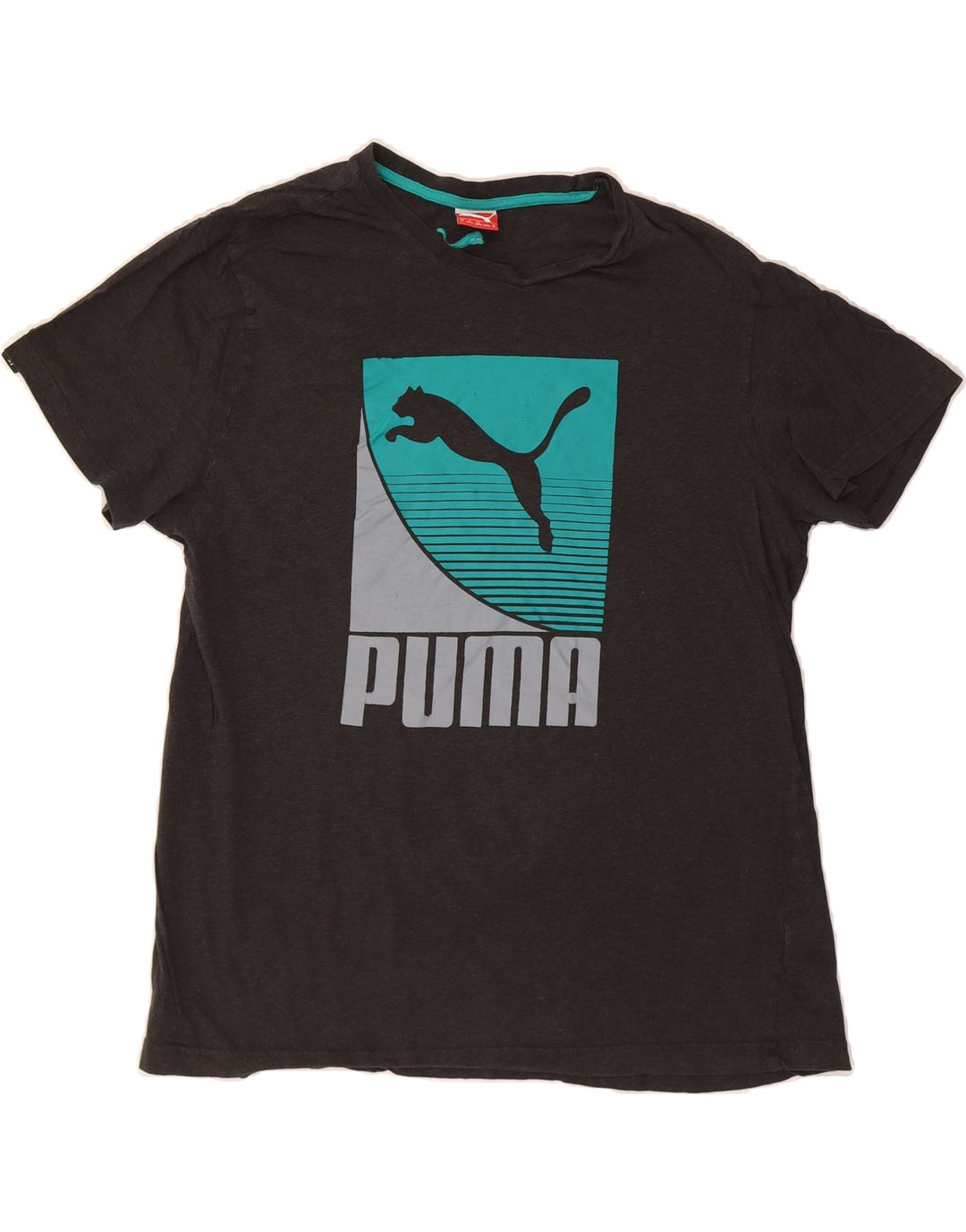 PUMA Mens Graphic T-Shirt Top XL Grey Vintage Puma and Second-Hand Puma from Messina Hembry 