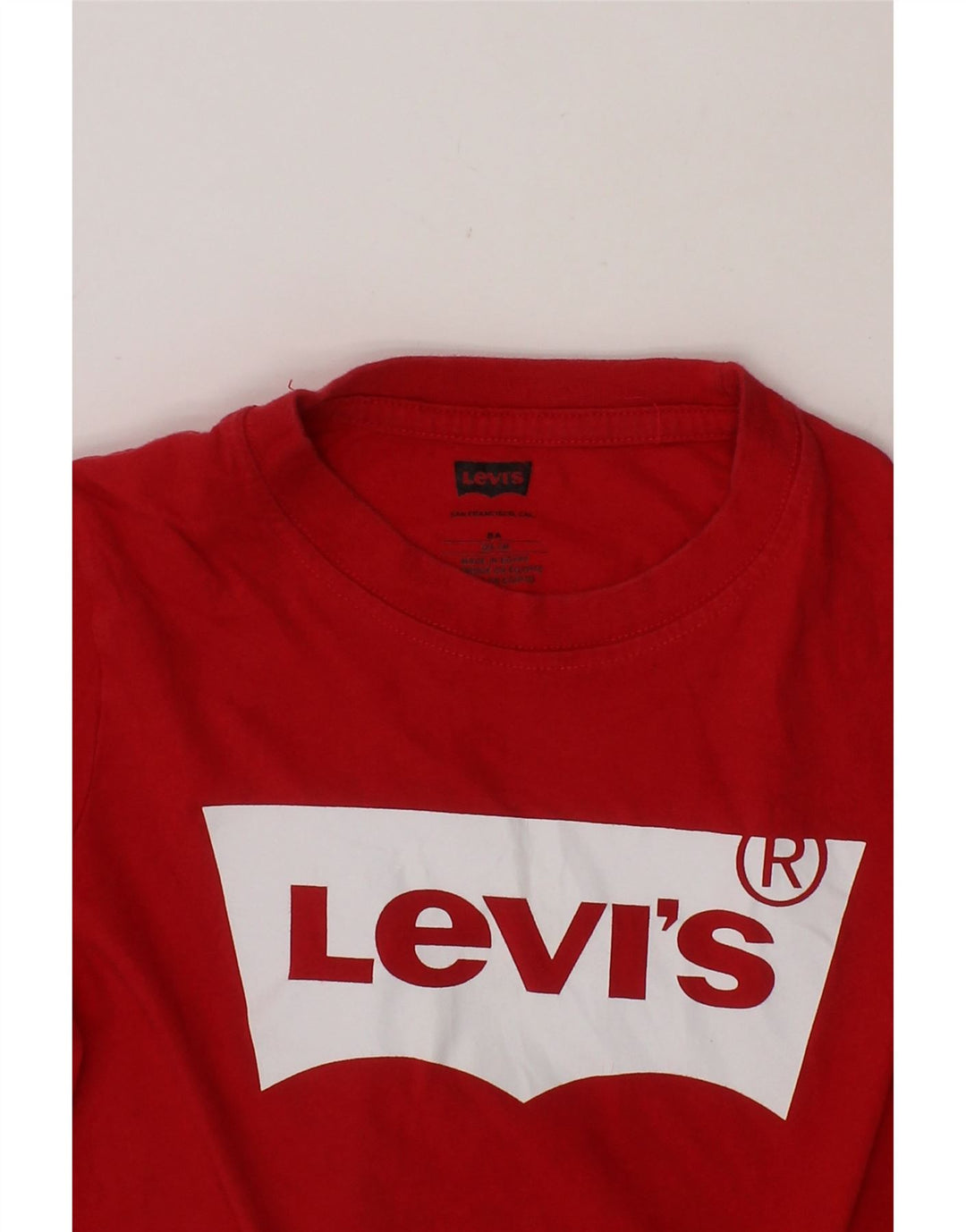 LEVI'S Boys Graphic T-Shirt Top 7-8 Years Red Cotton Vintage Levi's and Second-Hand Levi's from Messina Hembry 