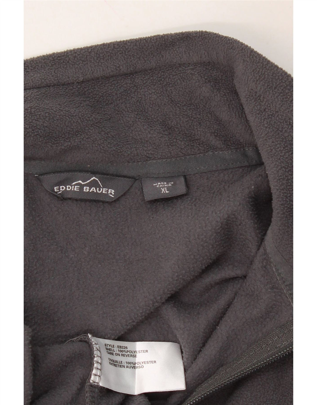 EDDIE BAUER Mens Zip Neck Fleece Jumper XL Grey Polyester Vintage Eddie Bauer and Second-Hand Eddie Bauer from Messina Hembry 