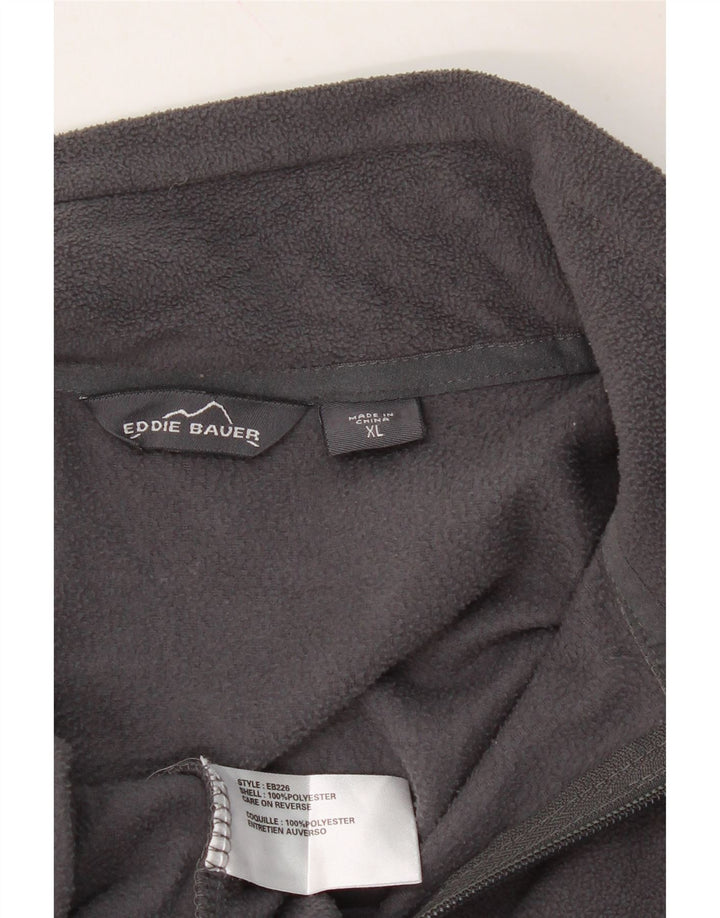 EDDIE BAUER Mens Zip Neck Fleece Jumper XL Grey Polyester Vintage Eddie Bauer and Second-Hand Eddie Bauer from Messina Hembry 
