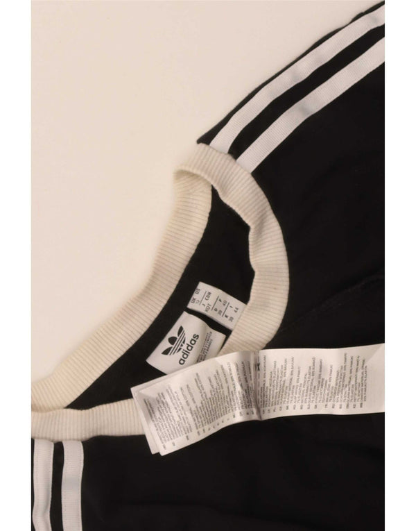 Adidas Haut à manches longues pour femme UK 12 Coton noir moyen