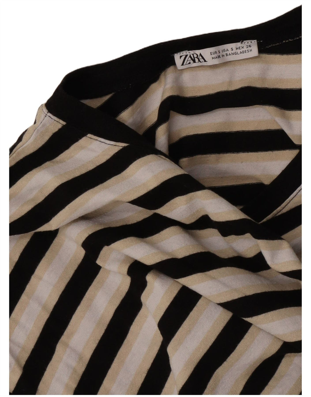 Zara T-shirt surdimensionné pour femme UK 10 Petit rayé multicolore