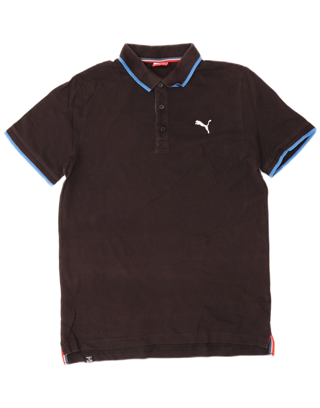 PUMA Mens Polo Shirt Medium Black Cotton