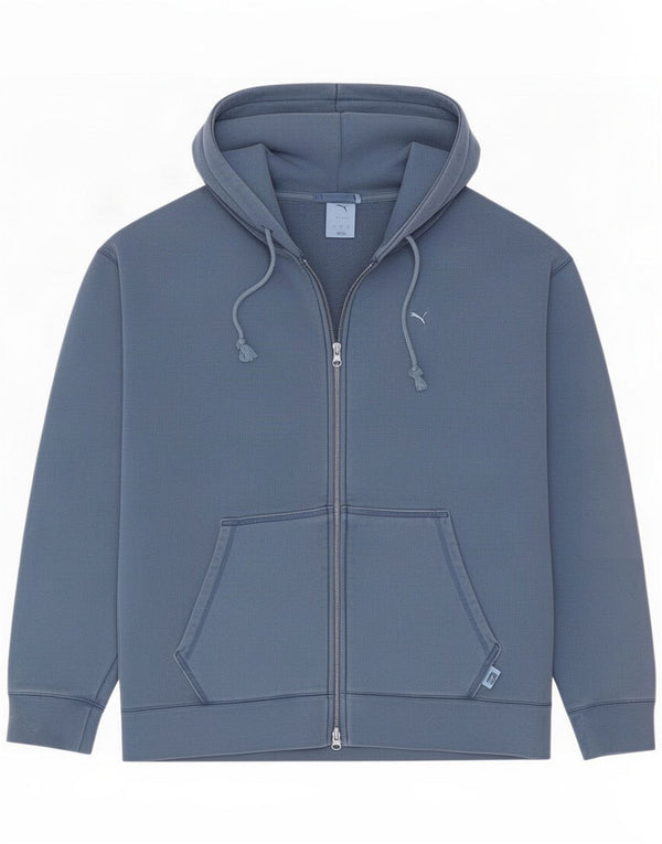 Puma Pull à capuche zippé pour homme Large Bleu marine