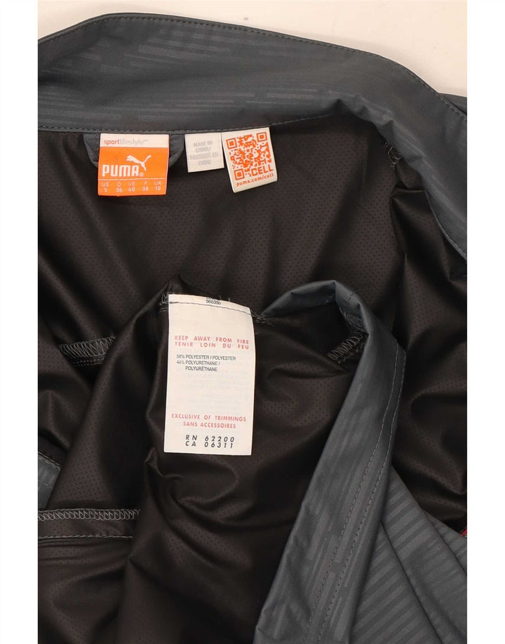Puma Veste de survêtement pour femme UK 10 Small Gris Rayé Polyester