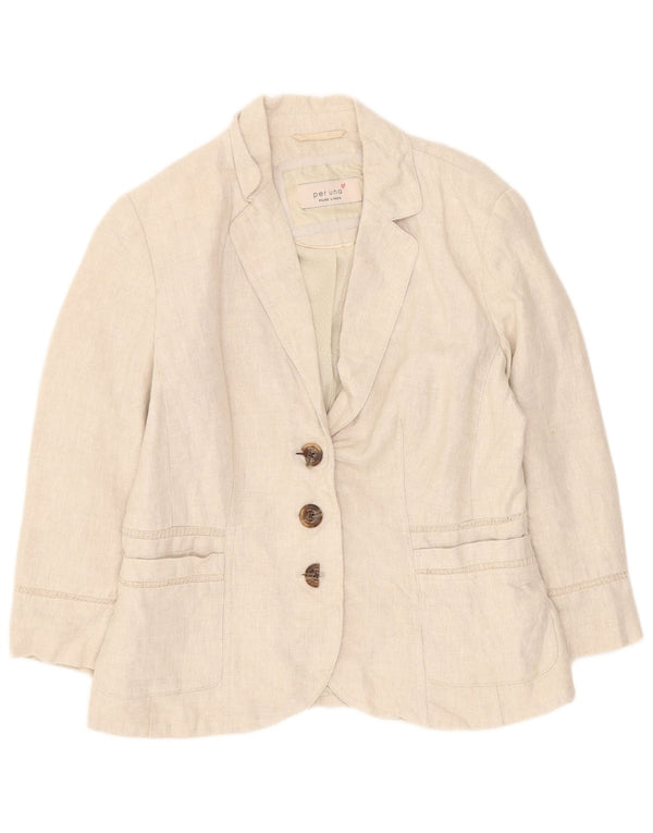 Marks & Spencer Veste blazer à manches 3/4 Per Una pour femme UK 10 Small Beige