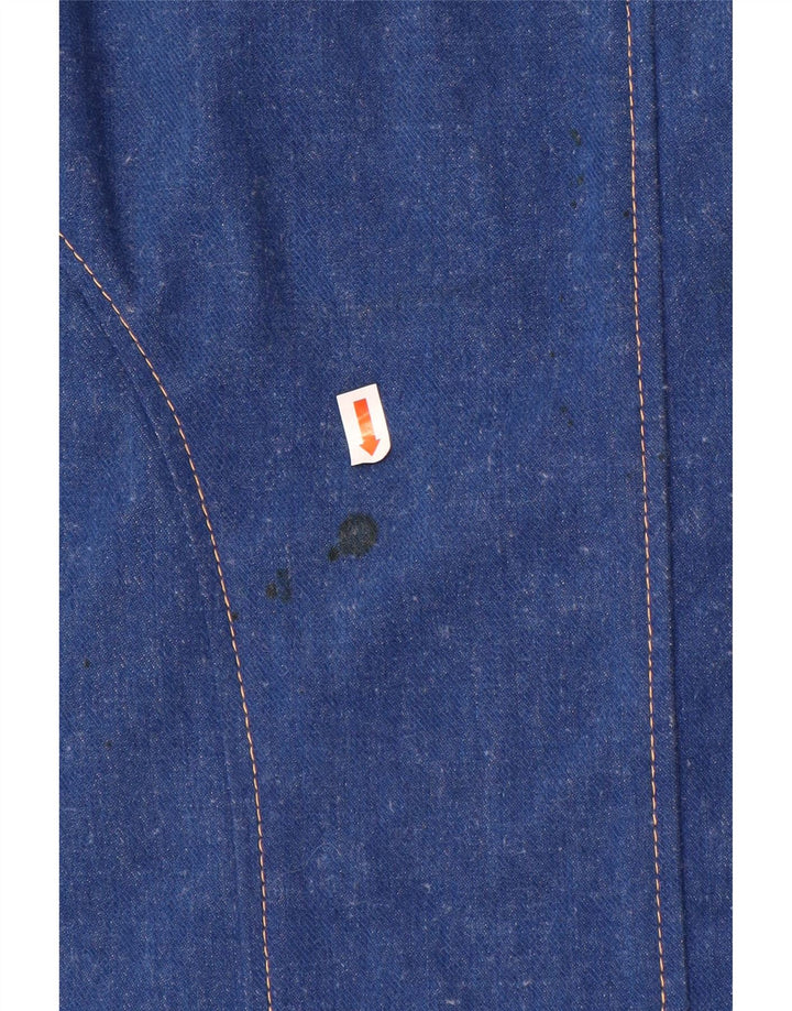 VINTAGE Gilet en denim femme UK 14 Bleu moyen