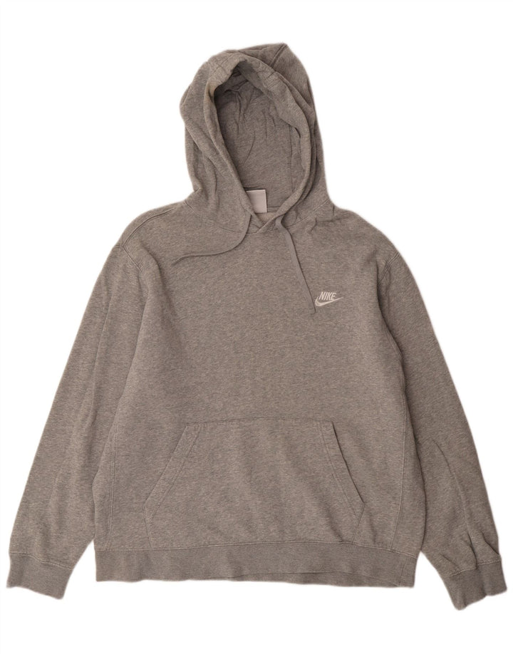 NIKE Pull à capuche pour homme en coton moucheté gris grand