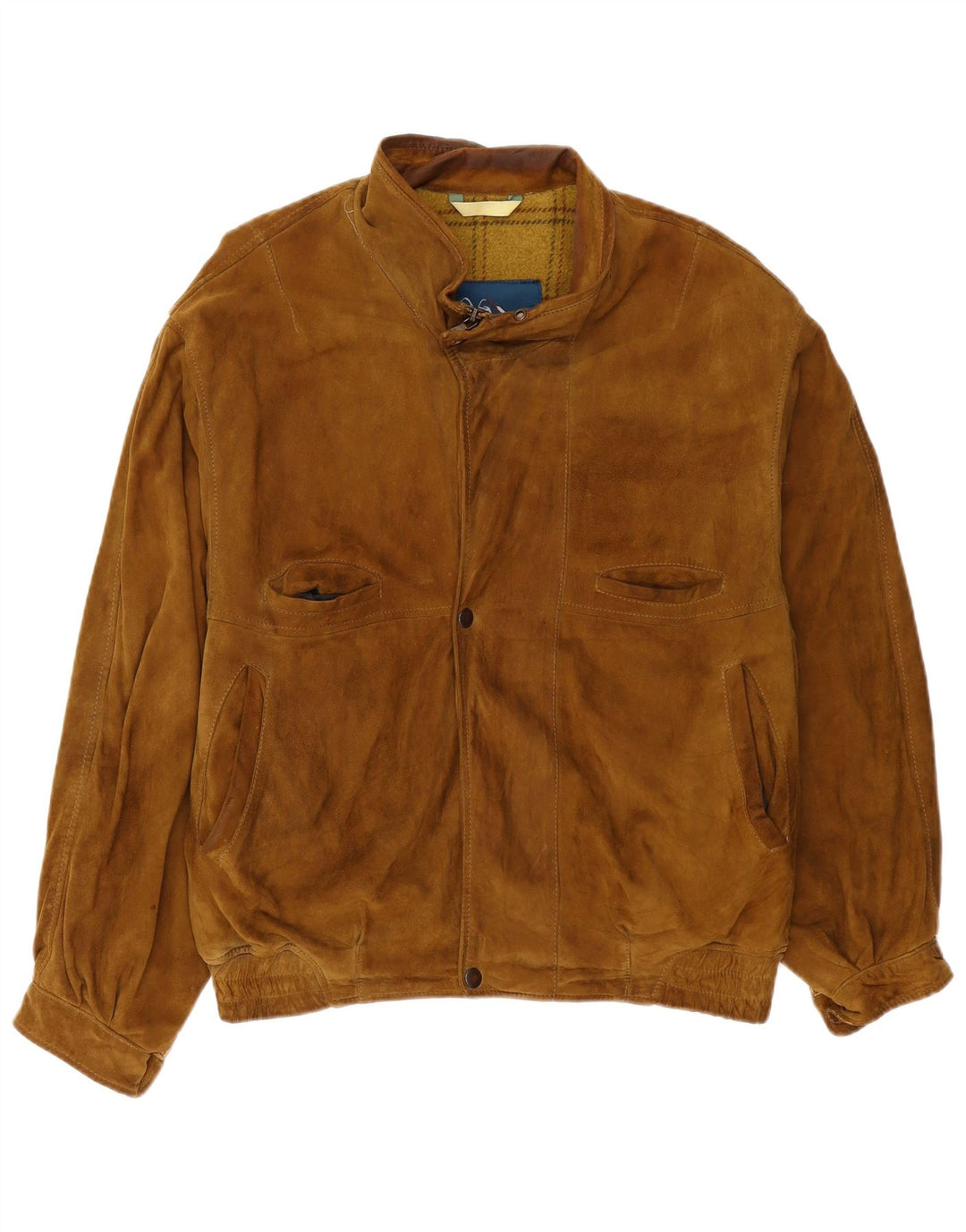 Veste Bomber En Daim Vintage Homme IT 52 XL Beige