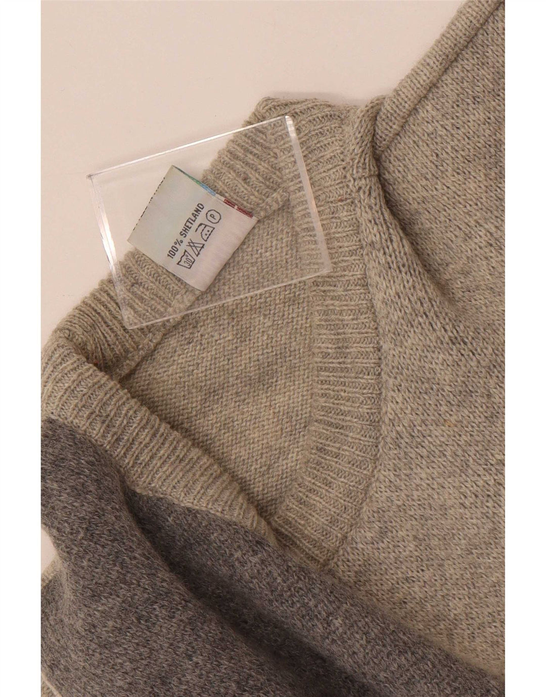 Shetland Jeneros Pull col rond homme gris moyen géométrique