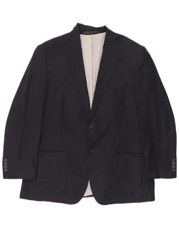 Marks & Spencer Veste blazer à 2 boutons pour homme UK 44 XL Bleu marine Lin