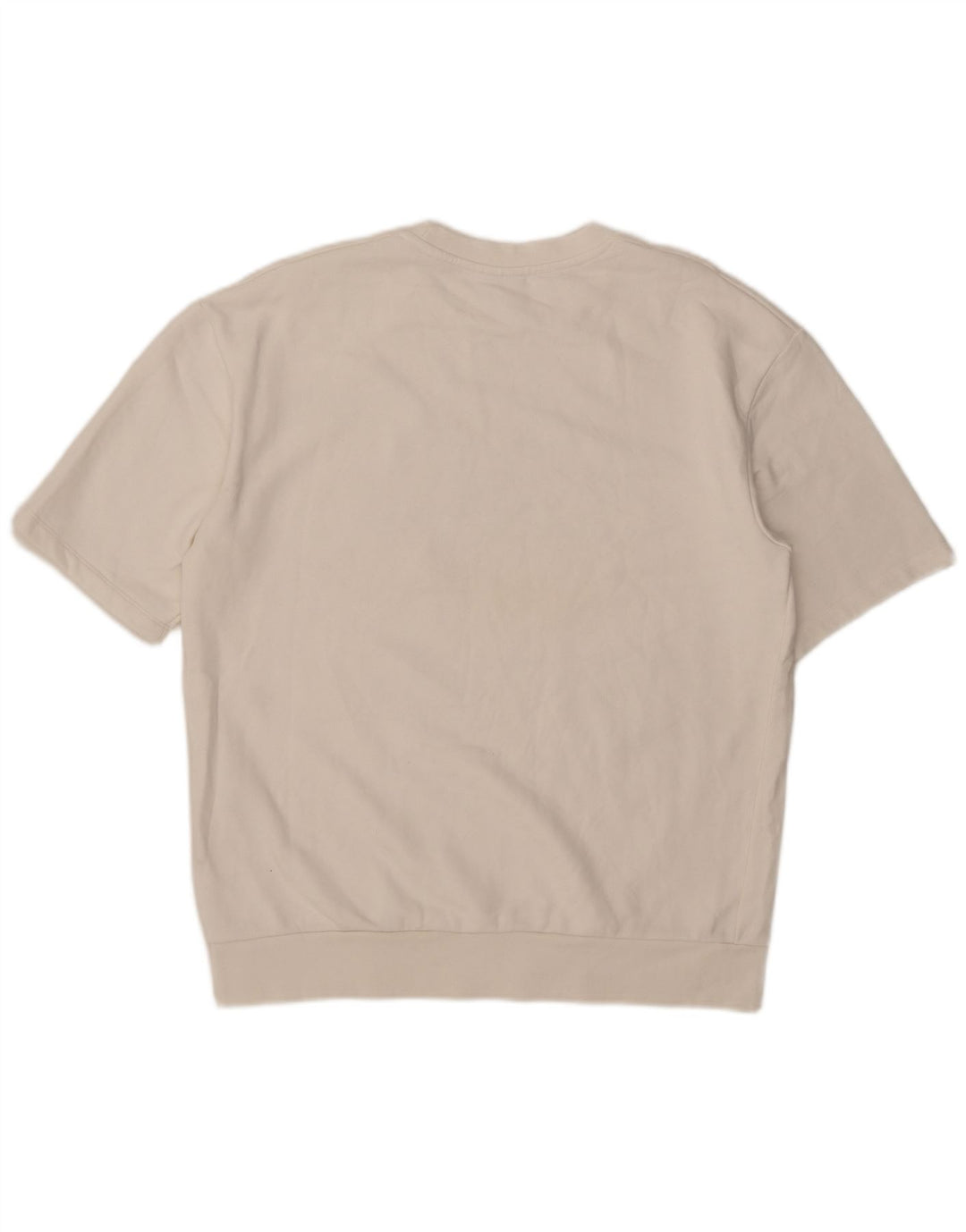 Zara Mens Graphic Short Sleeve Sweatshirt Jumper Grand Coton Blanc