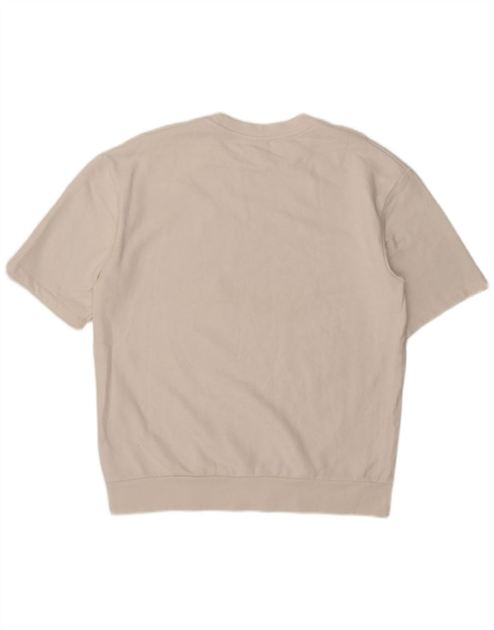 Zara Mens Graphic Short Sleeve Sweatshirt Jumper Grand Coton Blanc