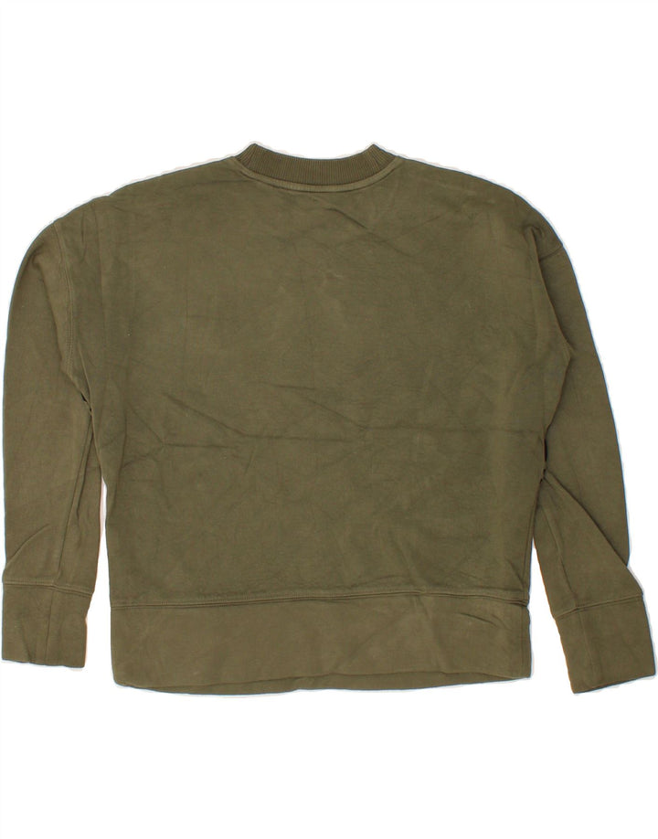 TED BAKER Womens Oversized Sweatshirt Jumper Size 1 XS Khaki Animal Print Vintage Ted Baker and Second-Hand Ted Baker from Messina Hembry 