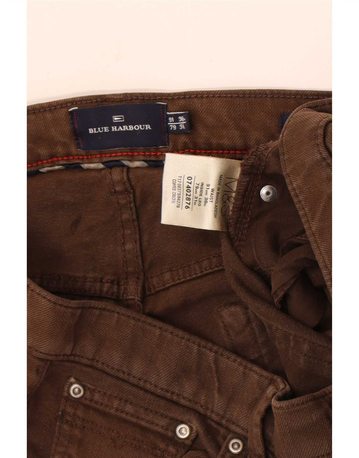 Marks & Spencer Jean droit bleu Harbor femme W36 L31 coton marron