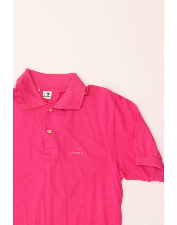 DIADORA Mens Polo Shirt Medium Pink Cotton Vintage Diadora and Second-Hand Diadora from Messina Hembry 