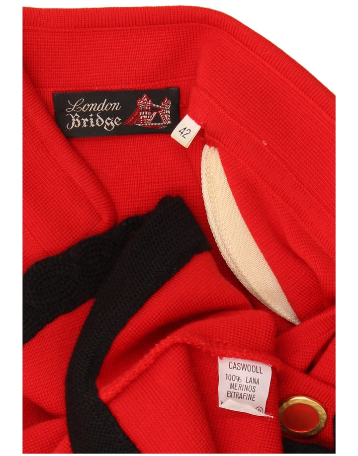 Veste Blazer Double Boutonnage Femme Vintage IT 42 Colorblock Rouge Moyen