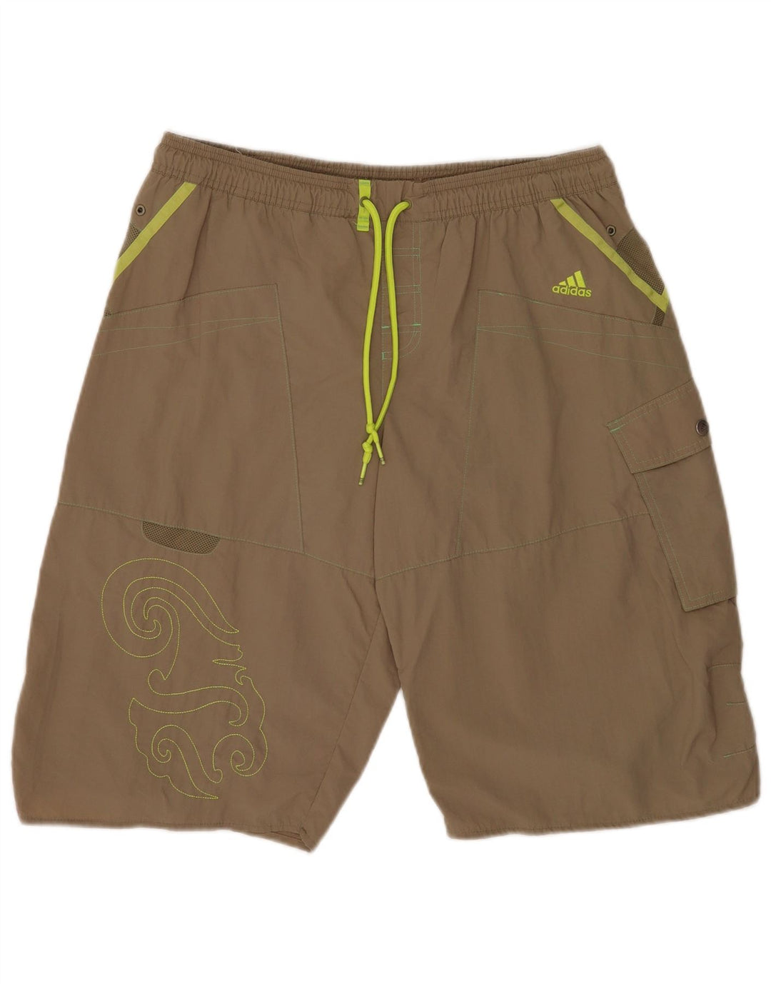 Adidas Short de bain graphique pour hommes, grand nylon kaki
