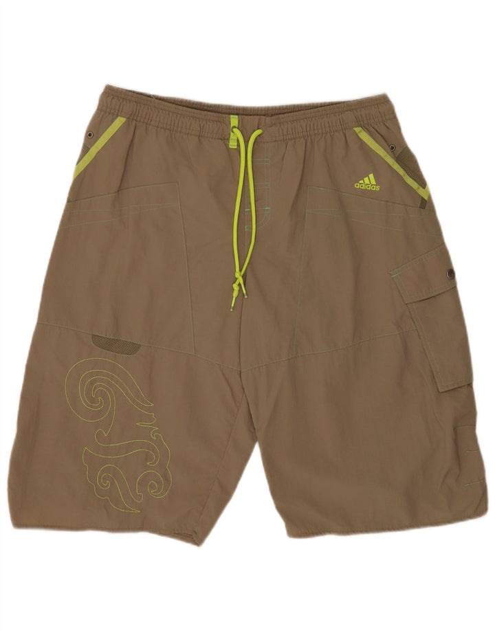 Adidas Short de bain graphique pour hommes, grand nylon kaki