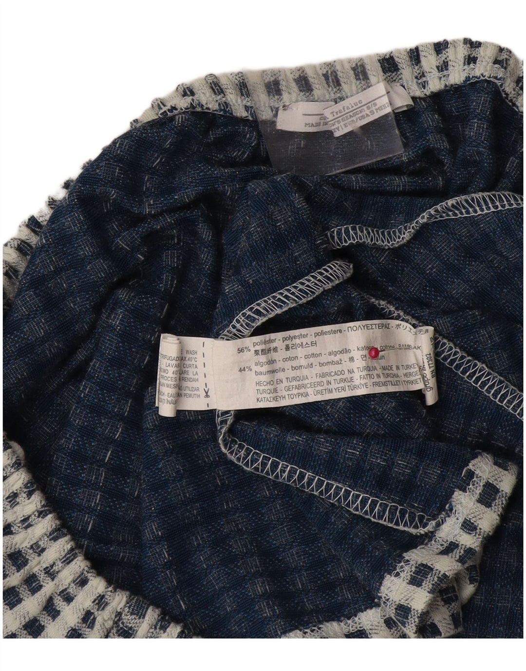 Zara Femmes Trafaluc Crop Top UK 10 Petit Bleu Check Polyester