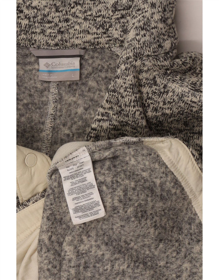 Columbia Sweat-shirt à col boutonné pour homme en polyester moucheté Gris Taille L