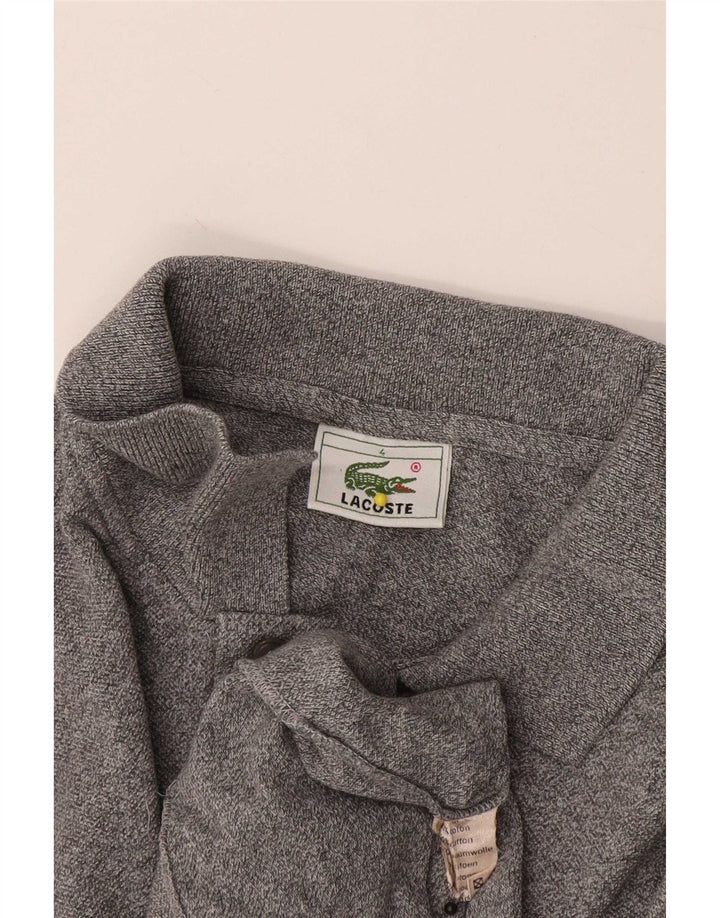 Lacoste Polo à manches longues pour homme Taille 4 Coton gris moyen