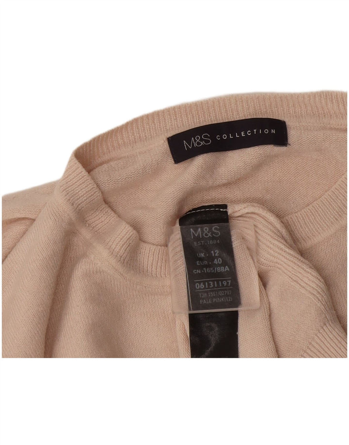 Marks & Spencer Pull à col rond pour femme UK 12 Acrylique rose moyen