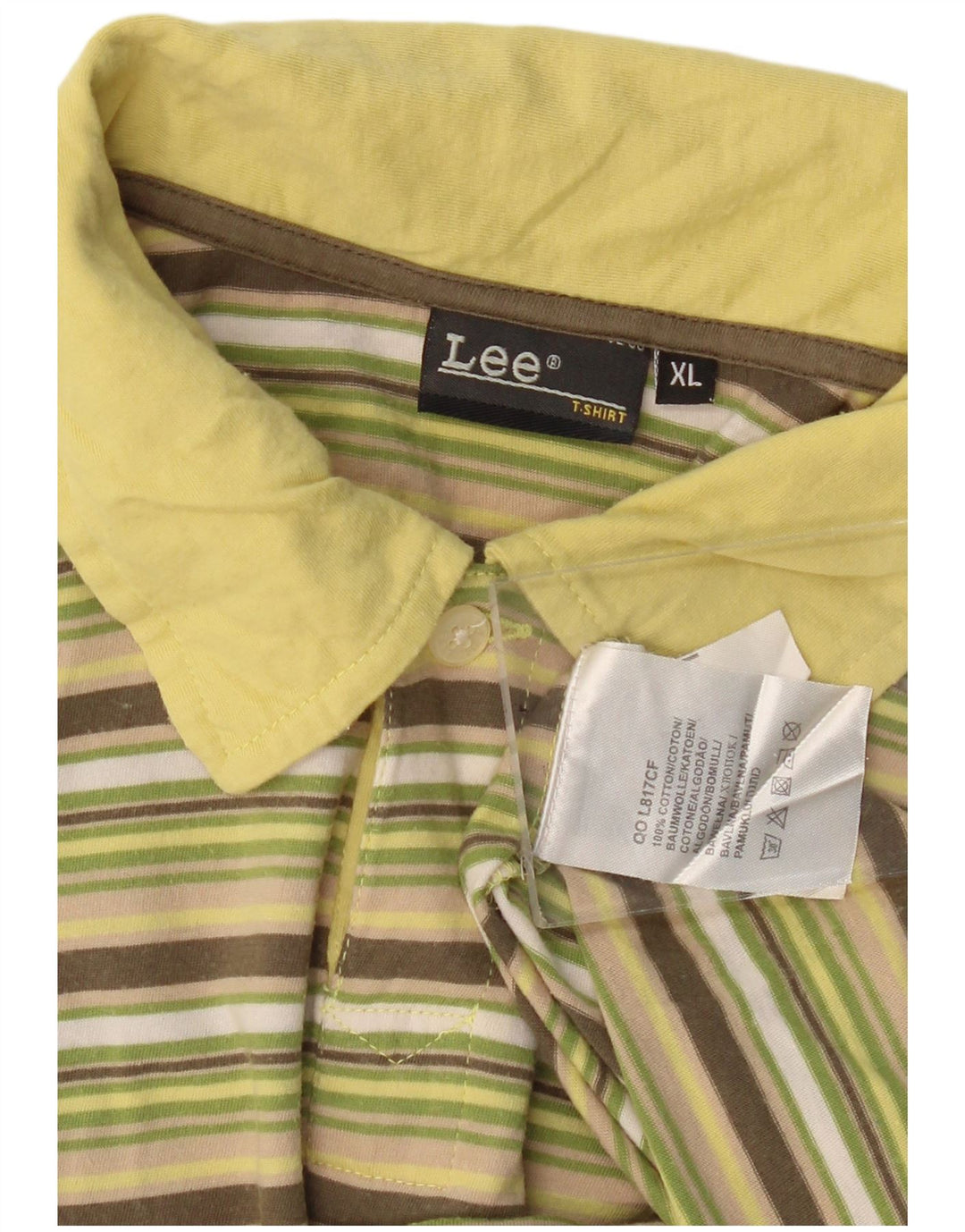 LEE Polo Femme UK 18 XL Coton Rayé Multicolore