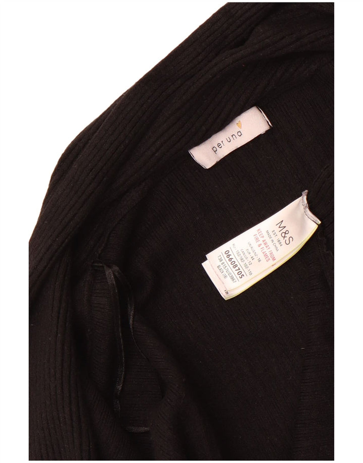 Marks & Spencer Pull cardigan ouvert Per Una pour femme UK 16 Large Noir