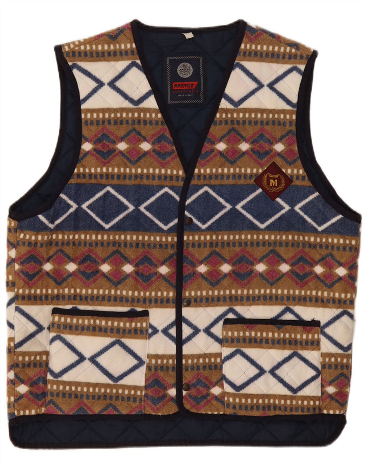 Master Gilet Polaire Homme UK 42 XL Polyester Géométrique Multicolore