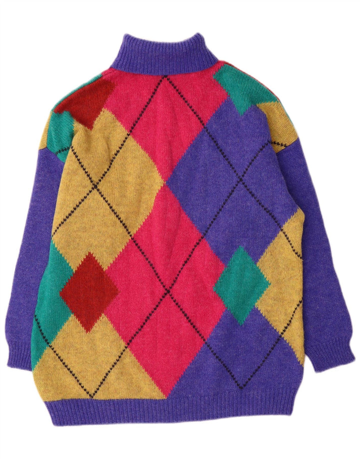 Benetton Pull col roulé pour femme UK 16 Large Multicolore