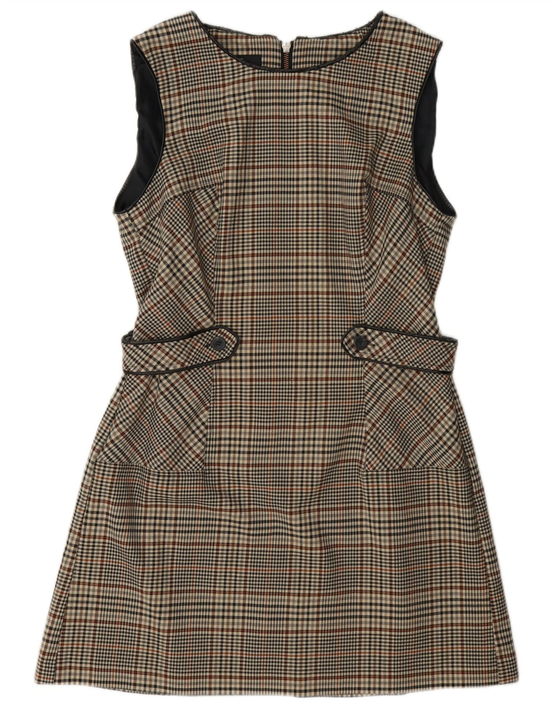 Next Robe trapèze sans manches pour femme UK 44 pied-de-poule gris moyen