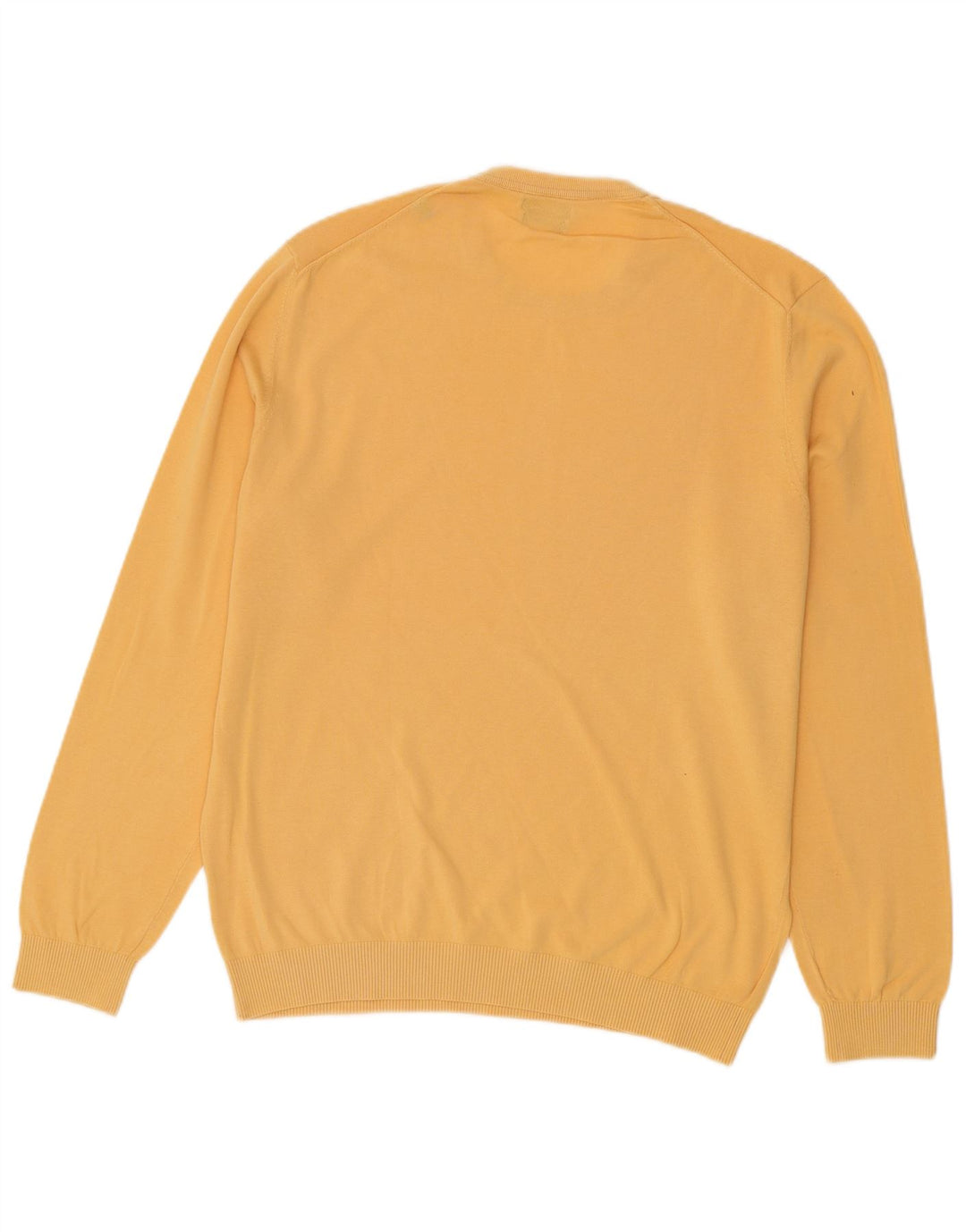 MASSIMO DUTTI Mens Crew Neck Jumper Sweater XL Yellow Cotton