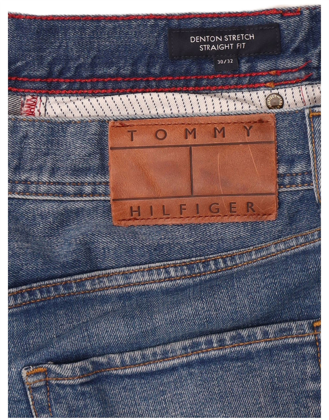 TOMMY HILFIGER Jean Droit Denton Homme W30 L32 Bleu Coton