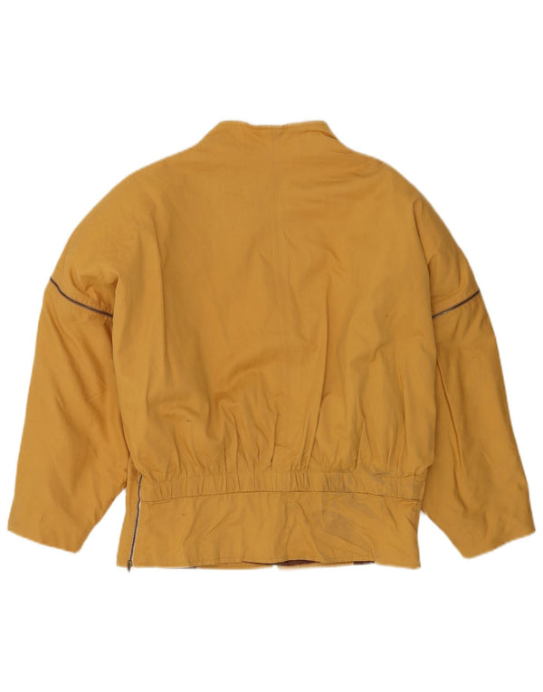 Veste Bomber Femme Vintage IT 42 Coton Jaune Moyen