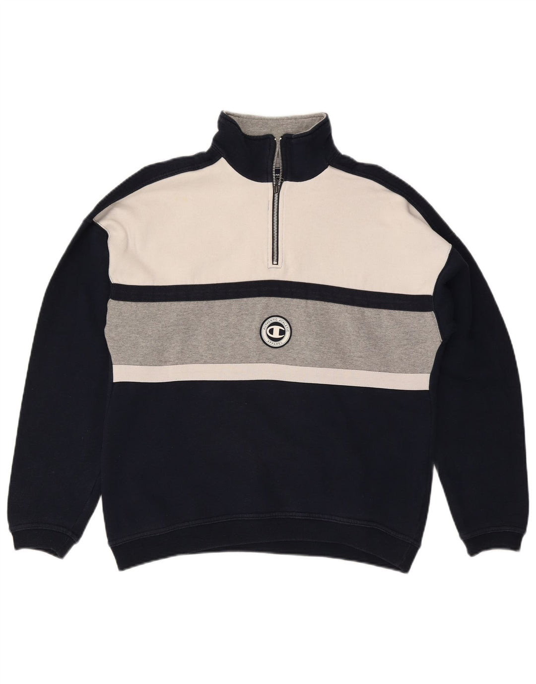 CHAMPION Sweat-Shirt Col Zippé Homme Bleu Marine Moyen Colourblock