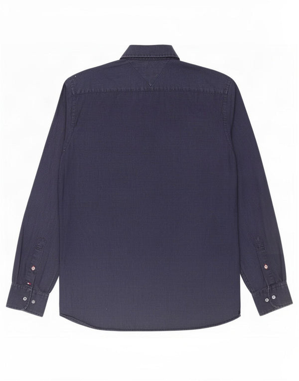 Tommy Hilfiger Chemise Slim Fit Petit Bleu Marine en Coton Géométrique