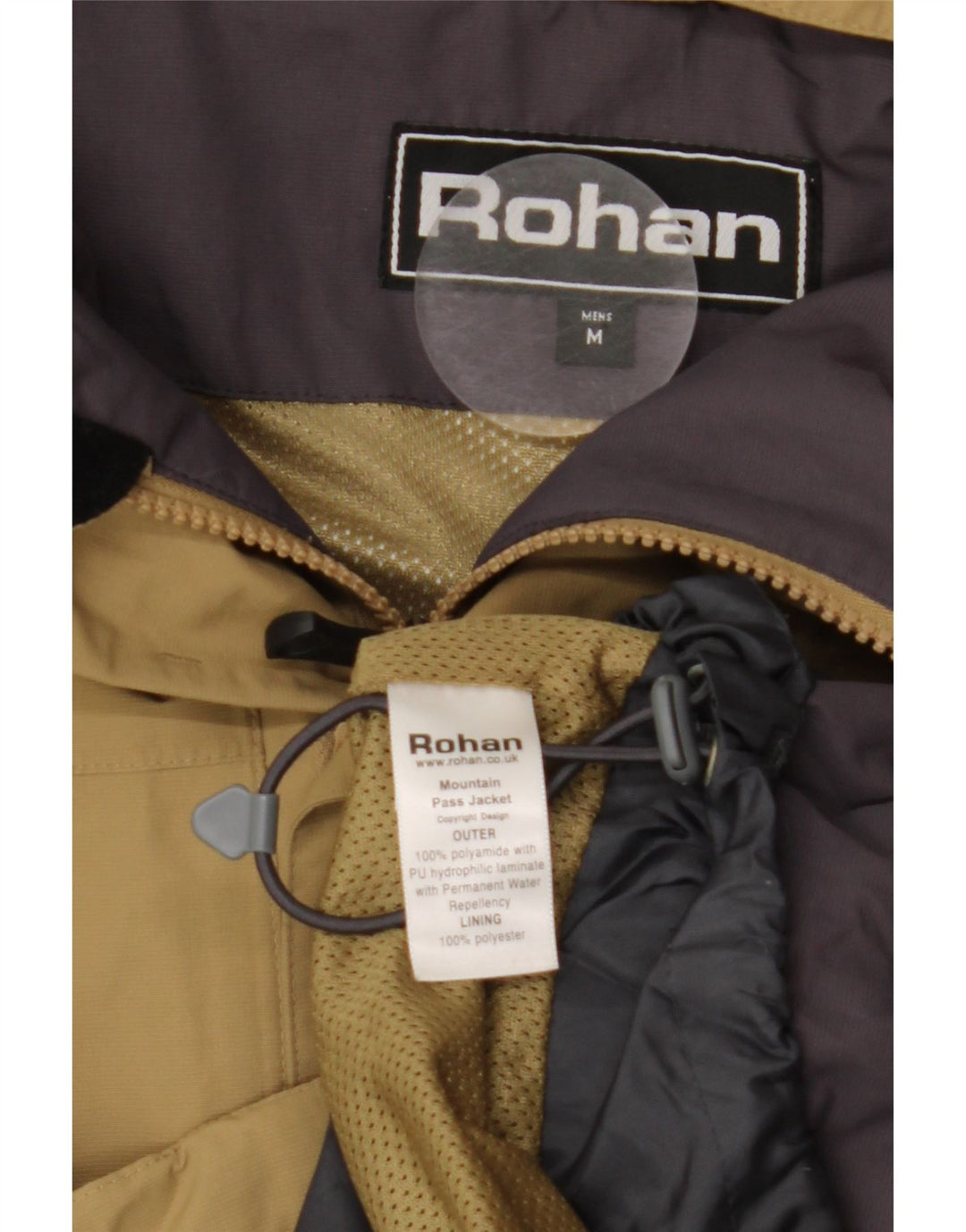 ROHAN Veste coupe-vent à capuche pour homme UK 38 Beige moyen Polyamide