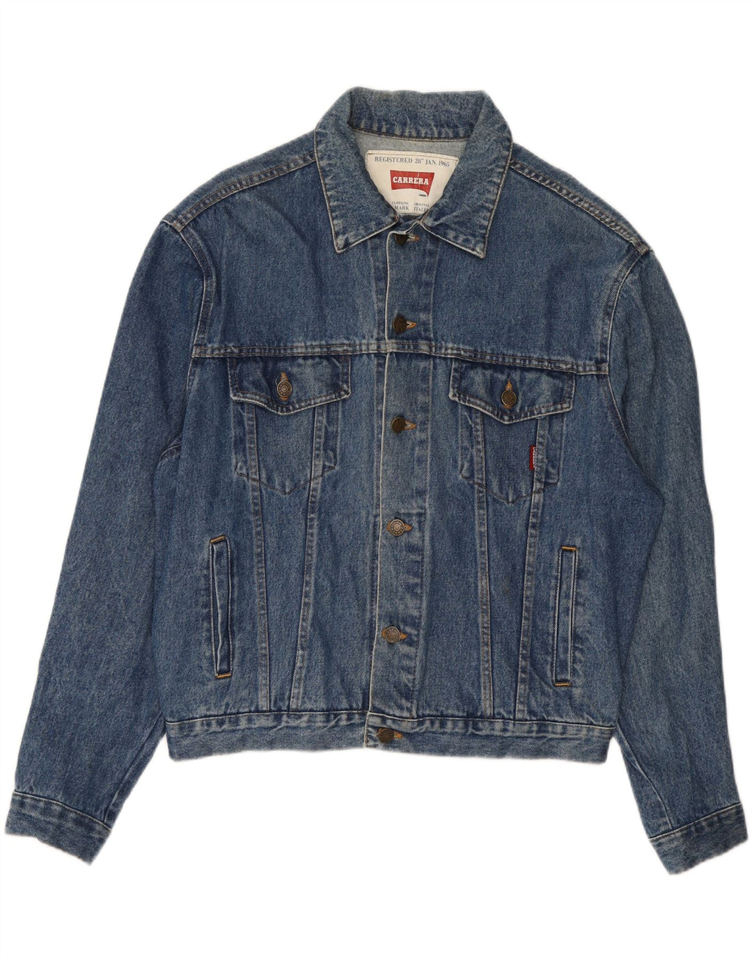 CARRERA Mens Denim Jacket UK 38 Medium Blue Vintage Carrera and Second-Hand Carrera from Messina Hembry 