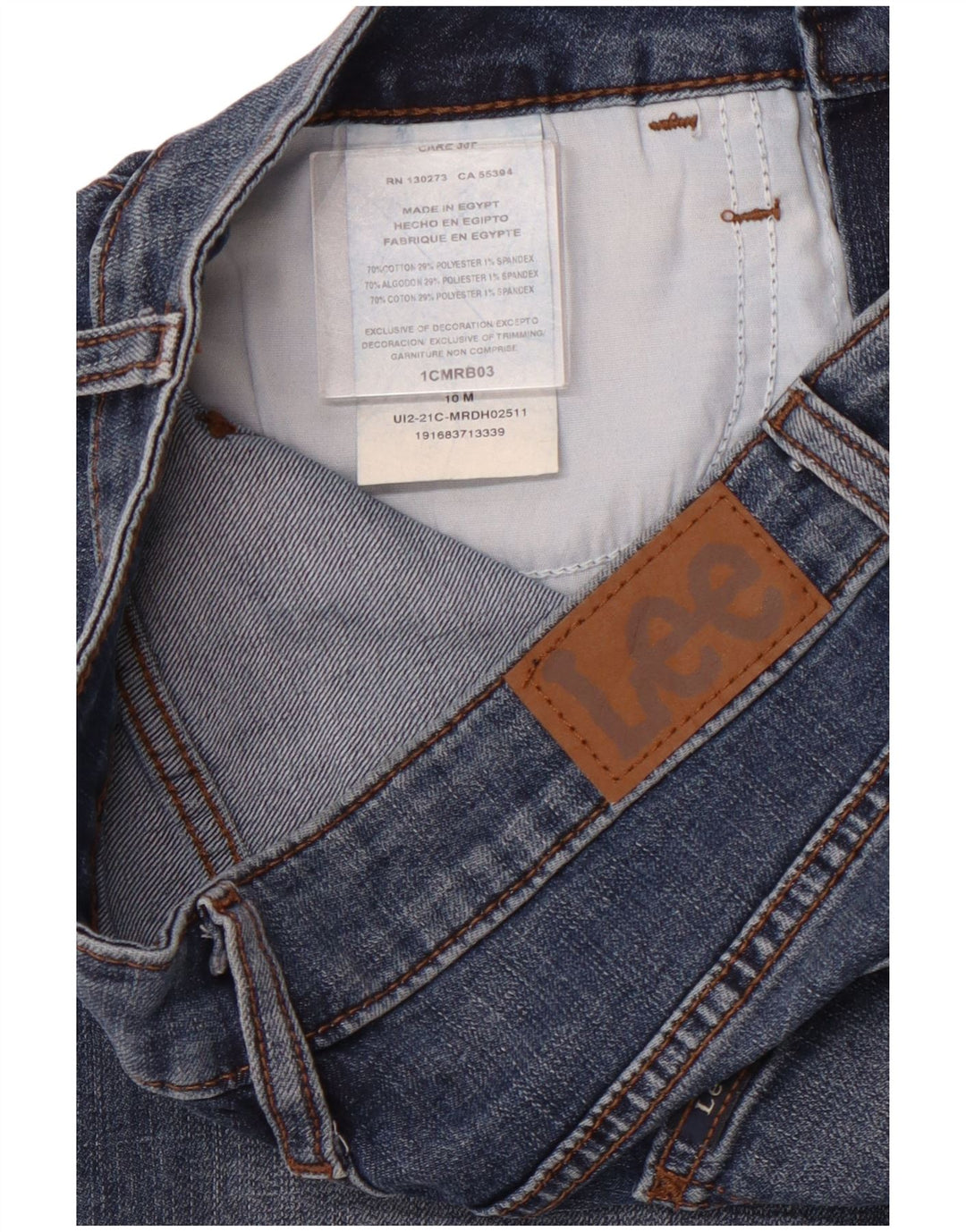 LEE Bermuda en jean taille moyenne pour femme US 10 Large W28 Bleu