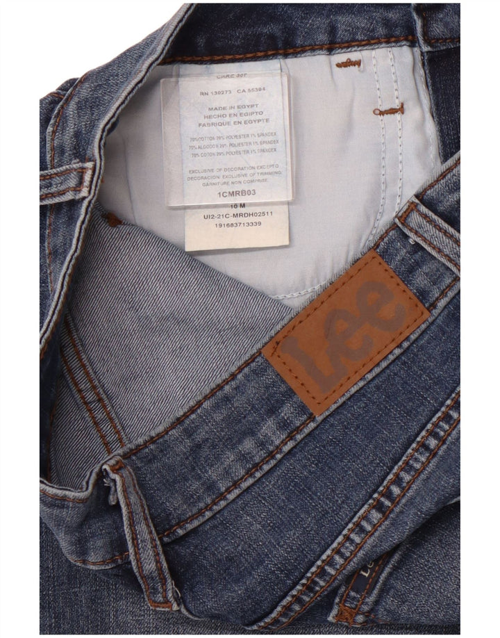 LEE Bermuda en jean taille moyenne pour femme US 10 Large W28 Bleu