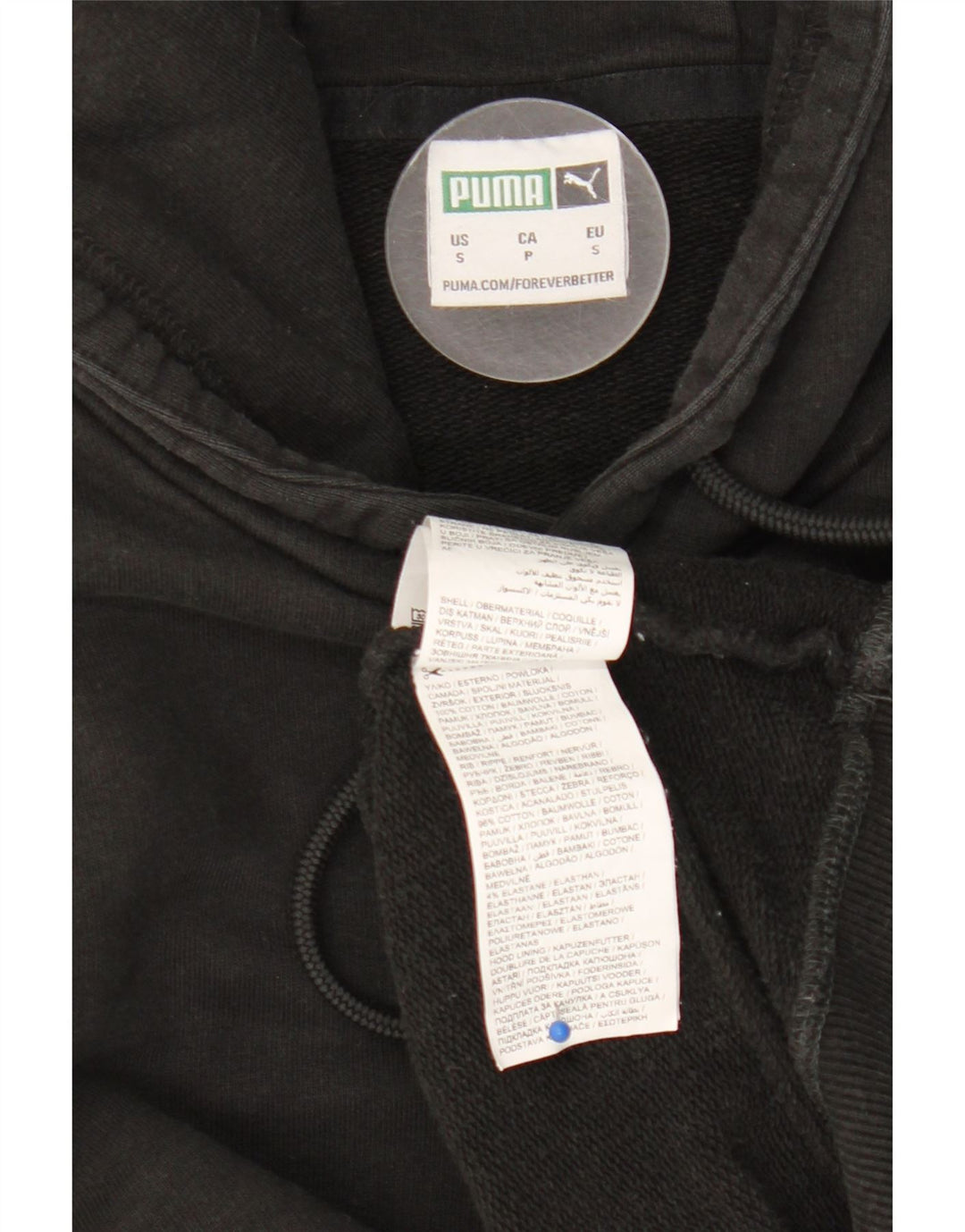 Puma Pull à capuche pour homme Petit Noir Coton