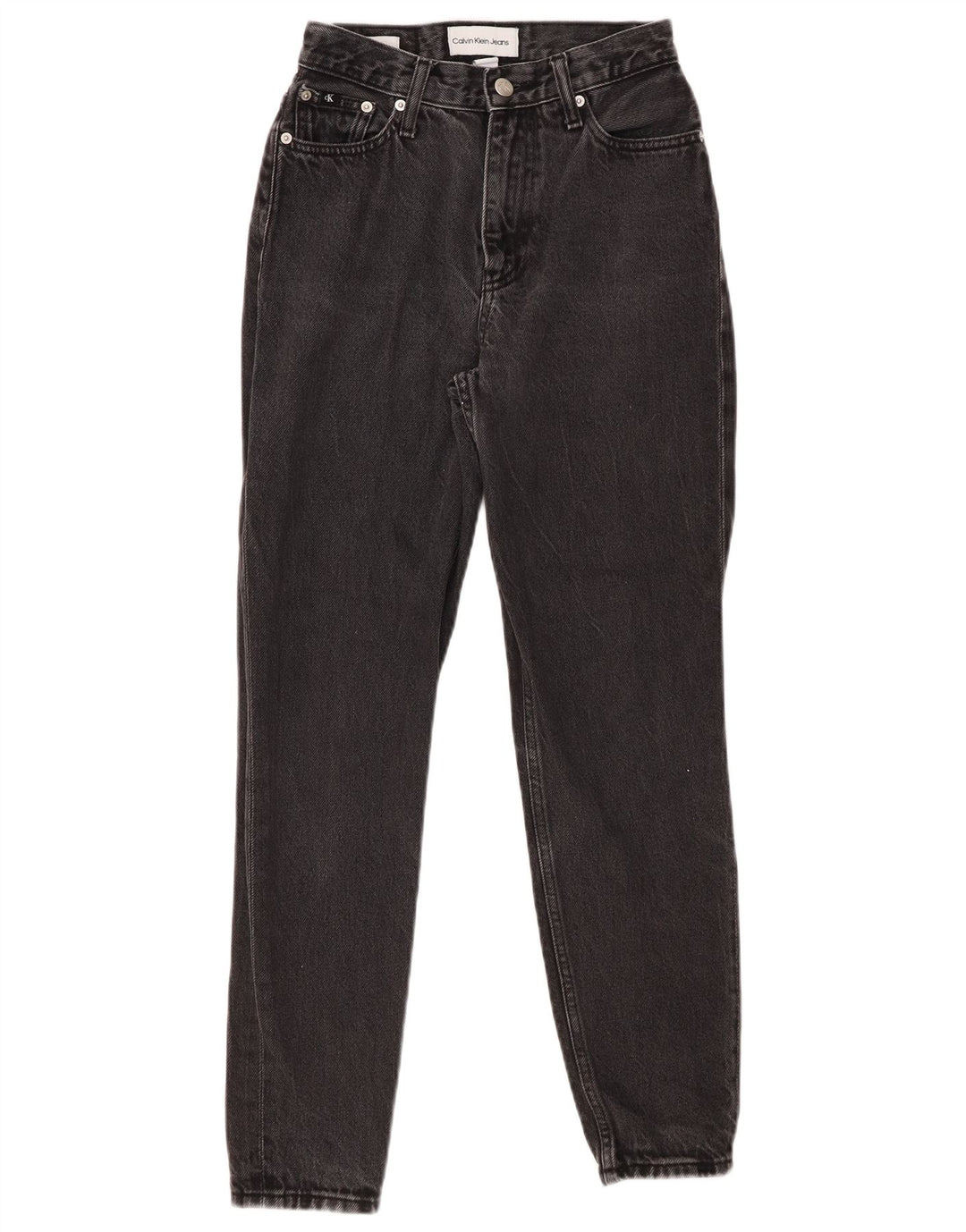 CALVIN KLEIN Jean Slim W25 L27 Femme Noir Coton